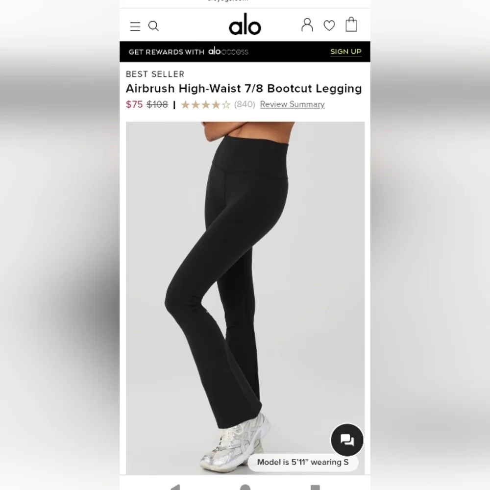 Alo Yoga Airbrush HR 7/8 Bootcut Legging - Picture 3 of 10